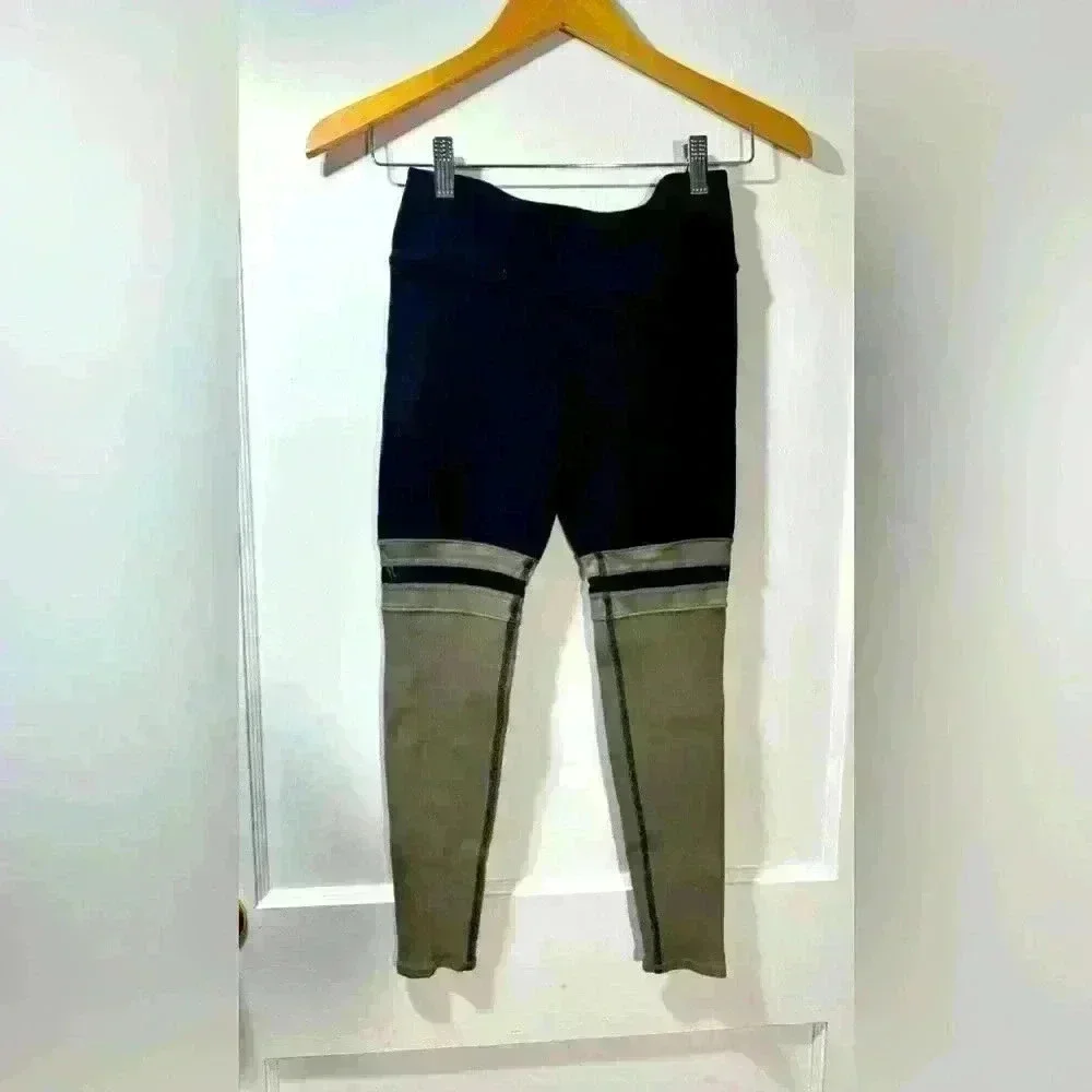 Alo Yoga Player High Waist 7/8 Leggings Olive Green & Black